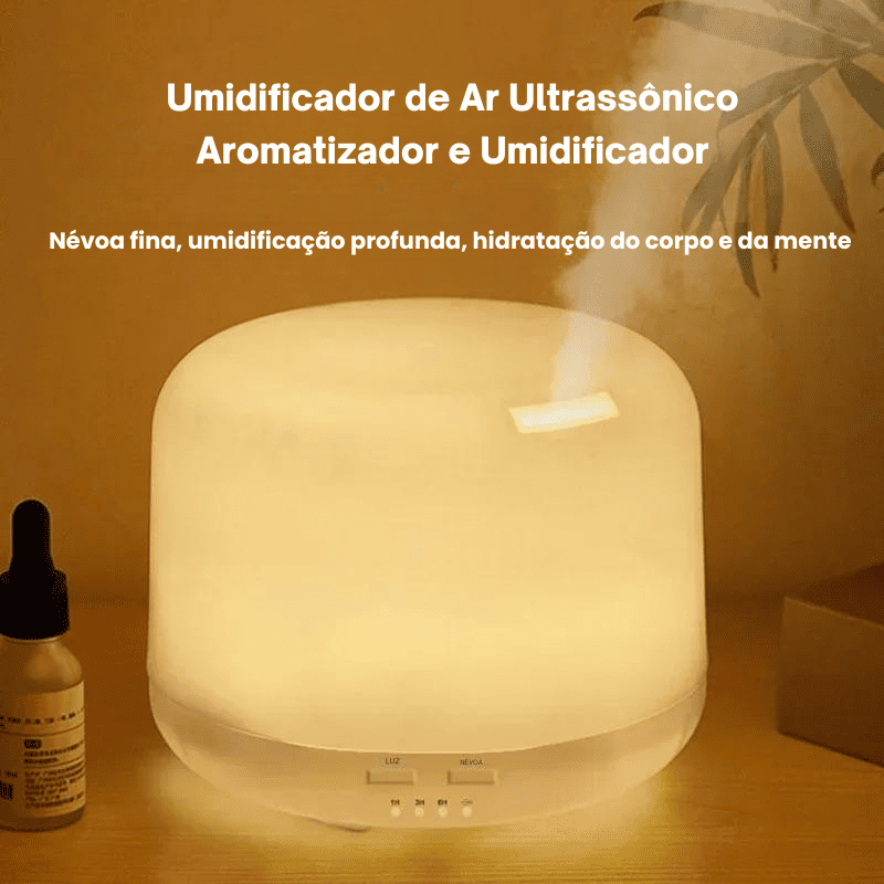 Umidificador de Ar 500ml com Luzes Noturnas Coloridas