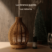 Mini Vaso Umidificador De Ar de Madeira Weave
