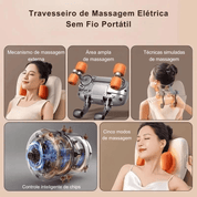 Travesseiro de Massagem Elétrica Sem Fio Portátil