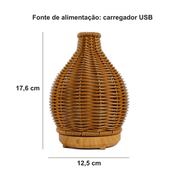 Mini Vaso Umidificador De Ar de Madeira Weave