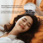 Massageador Infravermelho para Couro Cabeludo com 4 Ponteiras