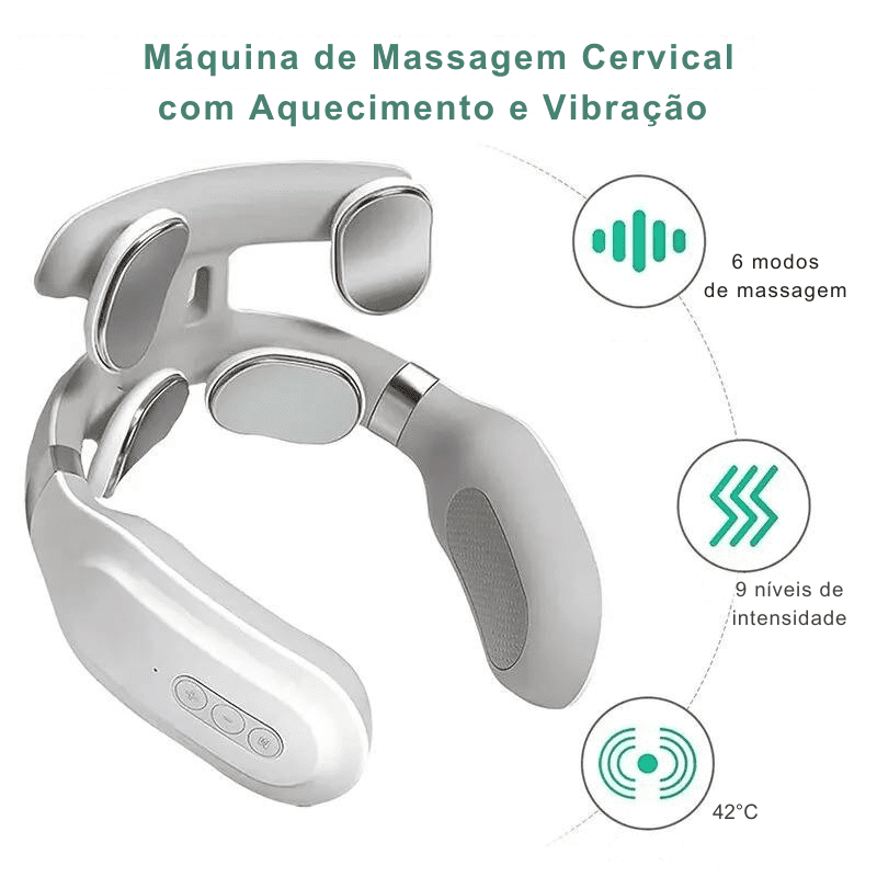 Máquina de Massagem Cervical com Aquecimento e Vibração