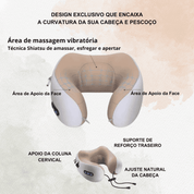 Travesseiro de Pescoço de Espuma Massageadora Com Usb Recarregável