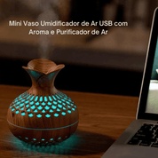 Mini Vaso Umidificador de Ar USB com Aroma e Purificador