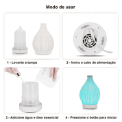 Mini Vaso Umidificador De Ar de Madeira Weave