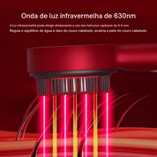Escova de Massagem com Luz Vermelha para Queda de Cabelo