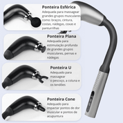 Pistola de Massagem Inteligente Curva e Longa para Relaxamento Total