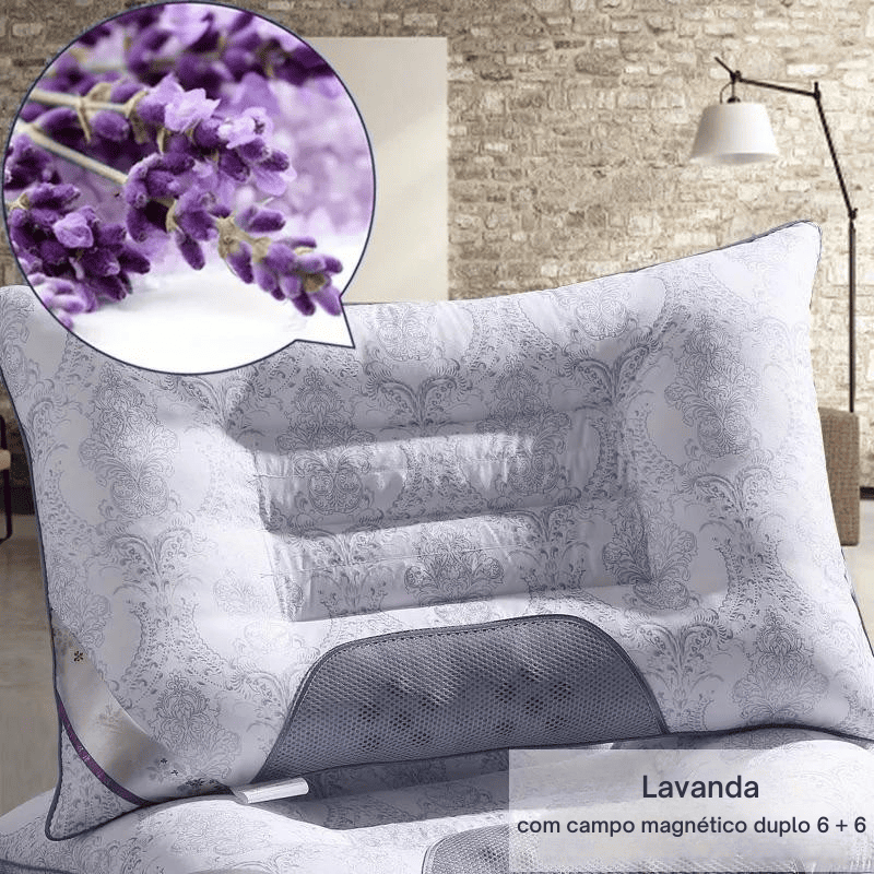 Travesseiro Cervical Magnético de Trigo Sarraceno e Lavanda