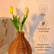 Mini Vaso Umidificador De Ar de Madeira Weave