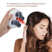 Massageador Infravermelho para Couro Cabeludo com 4 Ponteiras