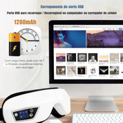 Massageador de Olhos com Vibração de Calor 6D Smart Airbag