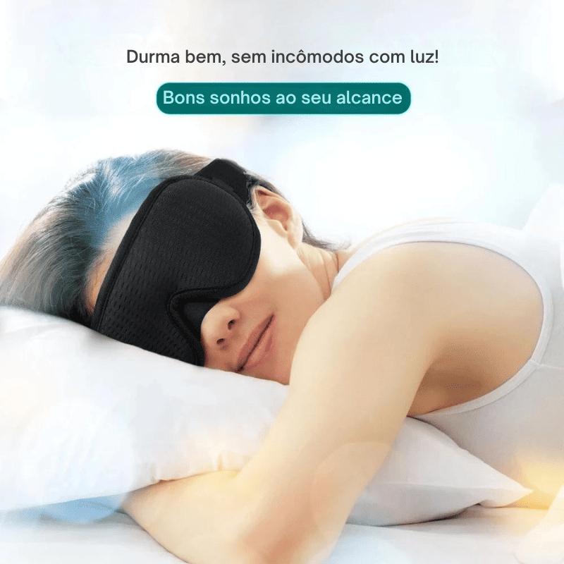 Máscara de Dormir 3D Conforto com Bloqueio Total de Luz