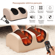 Massageador de aquecimento elétrico para pés com controle remoto
