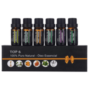 Kit de Aromaterapia 100% Puro Natural - 6 Óleos Essenciais