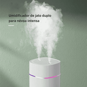 Umidificador de Ar USB 600ml com Bico Duplo e Luz Noturna