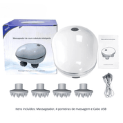 Massageador Infravermelho para Couro Cabeludo com 4 Ponteiras
