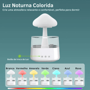 Umidificador de Nuvem de Chuva Luz Noturna com 7 Cores