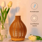 Mini Vaso Umidificador De Ar de Madeira Weave