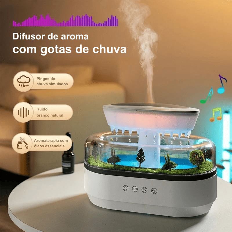 Umidificador de Névoa Fria com Difusor de Aroma e Luz Noturna
