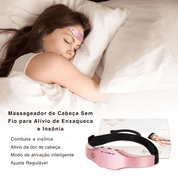 Massageador de Cabeça Sem Fio para Alívio de Enxaqueca e Insônia