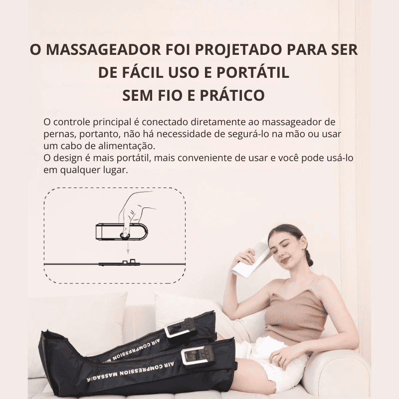 Massageador para Pernas e Pés com Compressão de Ar