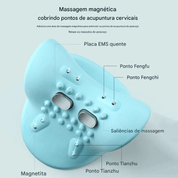 Almofada Elétrica de Massagem Cervical - Relaxamento com Aquecimento, Quiropraxia e Vibração para Alívio de Tensão e Estresse