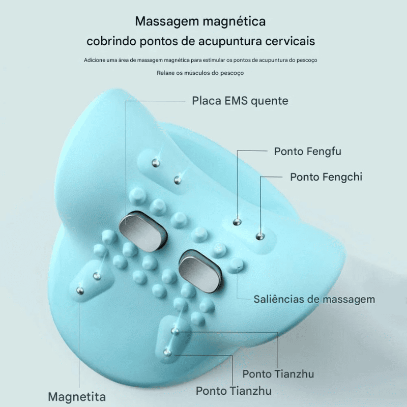 Almofada Elétrica de Massagem Cervical - Relaxamento com Aquecimento, Quiropraxia e Vibração para Alívio de Tensão e Estresse