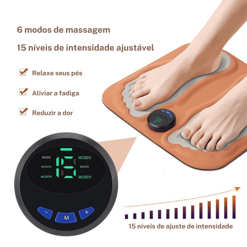 Almofada de Massagem Inteligente para Pés 3D - Relaxamento e Circulação
