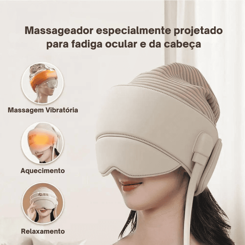 Massageador de Cabeça com Saco de Ar Térmico e Vibração