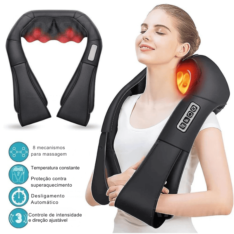 Massageador Shiatsu para Pescoço e Ombro com Aquecimento