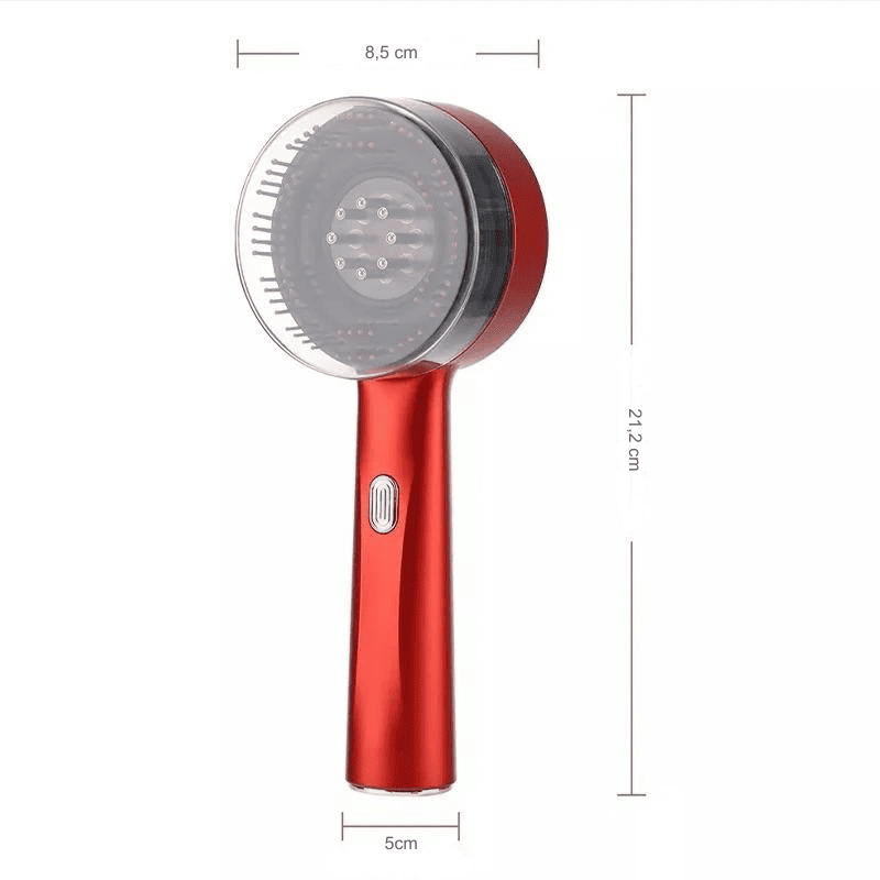 Escova de Massagem com Luz Vermelha para Queda de Cabelo