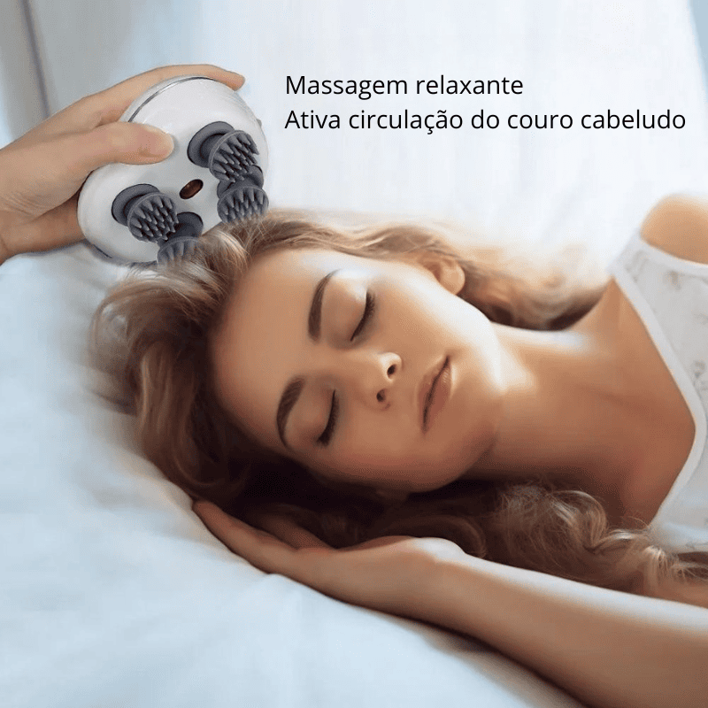 Massageador Infravermelho para Couro Cabeludo com 4 Ponteiras