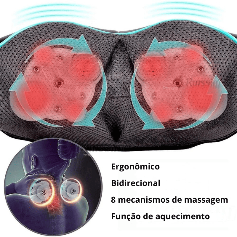 Massageador Shiatsu para Pescoço e Ombro com Aquecimento