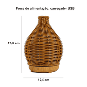 Mini Vaso Umidificador De Ar de Madeira Weave