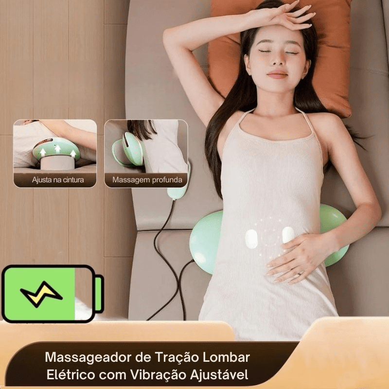 Massageador de Tração Lombar Elétrico com Vibração Ajustável