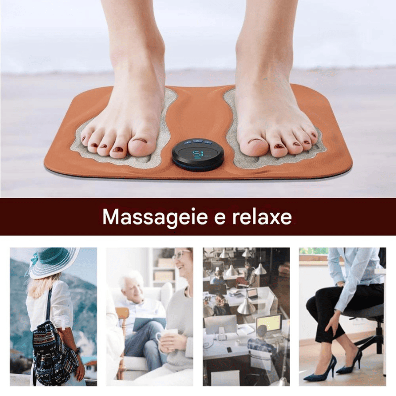 Almofada de Massagem Inteligente para Pés 3D - Relaxamento e Circulação