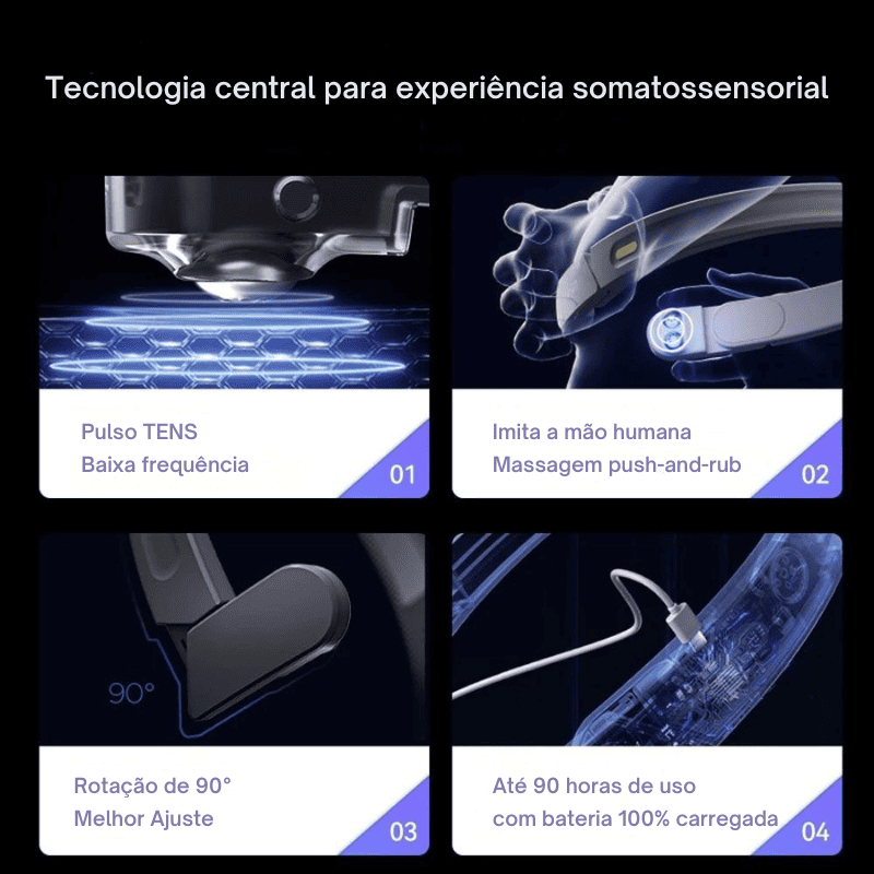 Massageador Elétrico para Alívio de Dores de Cabeça e Insônia