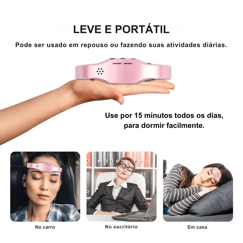 Massageador de Cabeça Sem Fio para Alívio de Enxaqueca e Insônia