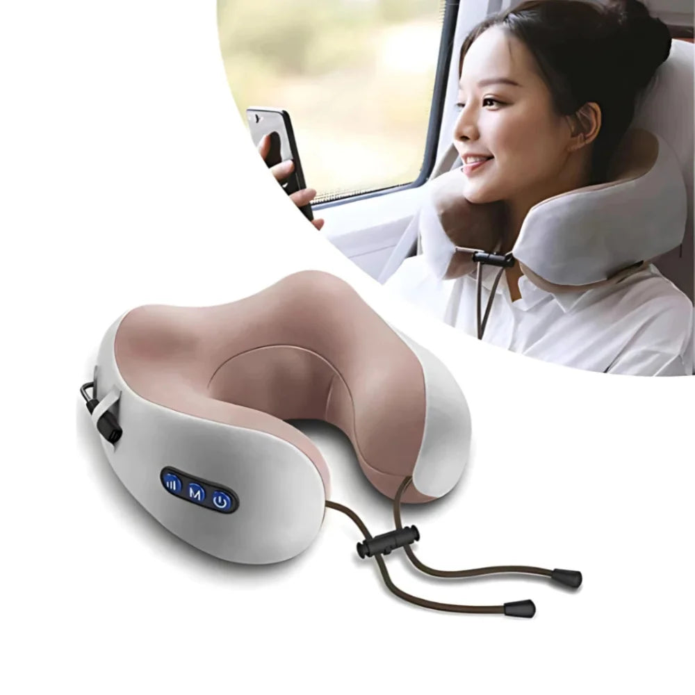 Travesseiro de Pescoço de Espuma Massageadora Com Usb Recarregável