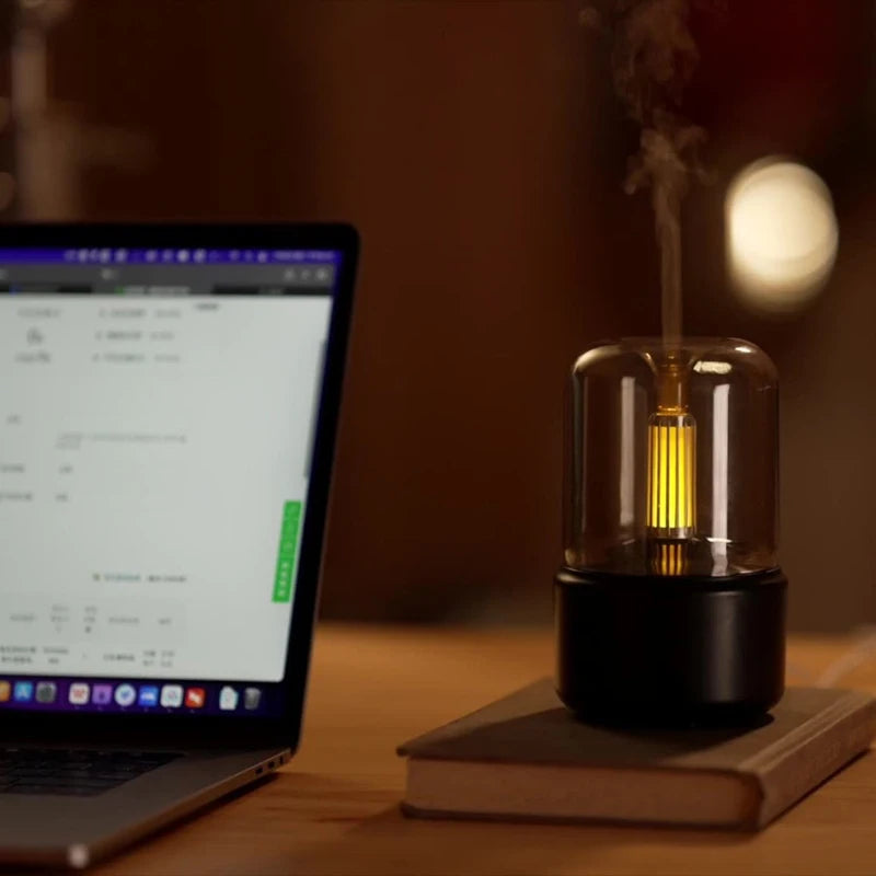 Difusor de Aroma Portátil com Luz Noturna e Umidificador