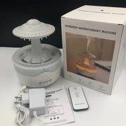 Umidificador de Aromaterapia com Luz Noturna e Som de Chuva