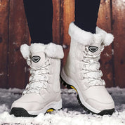 Bota Feminina de Neve Impermeável Sofia - Branca - Vista Frontal