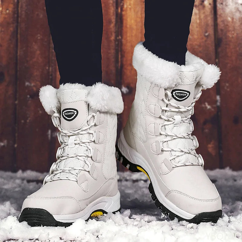 Bota Feminina de Neve Impermeável Sofia - Branca - Vista Frontal