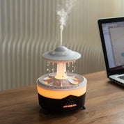 Umidificador de Aromaterapia com Luz Noturna e Som de Chuva