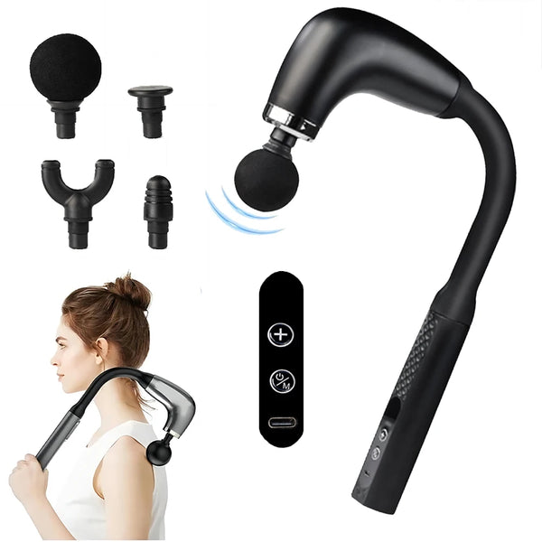 Pistola de Massagem Inteligente Curva e Longa para Relaxamento Total