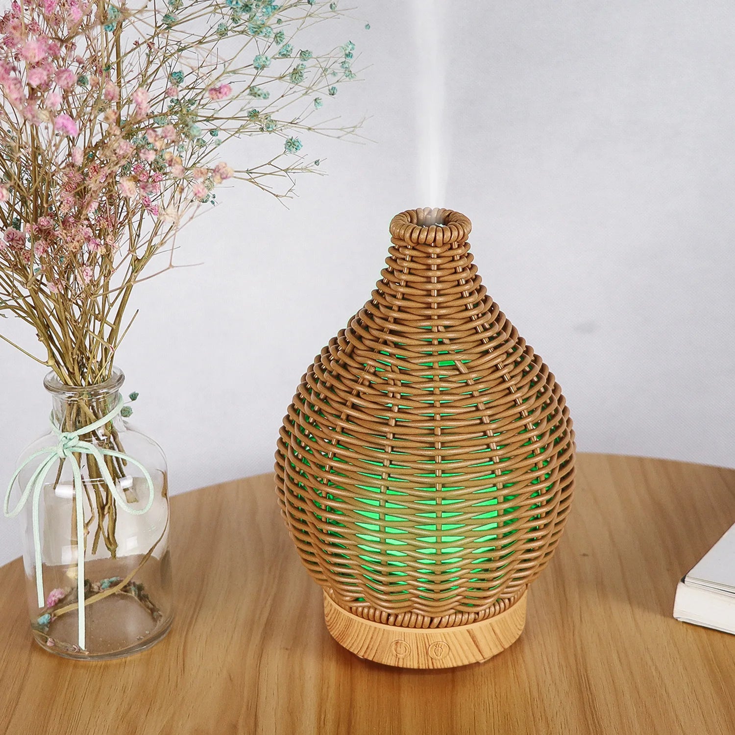 Mini Vaso Umidificador De Ar de Madeira Weave