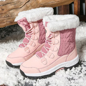 Bota Feminina de Neve Impermeável Sofia - Rosa - Vista lateral