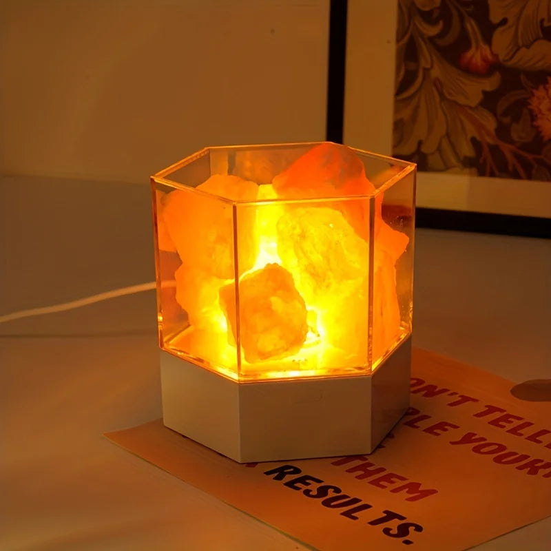 Lâmpada de Sal do Himalaia USB para Meditação e Bem-Estar