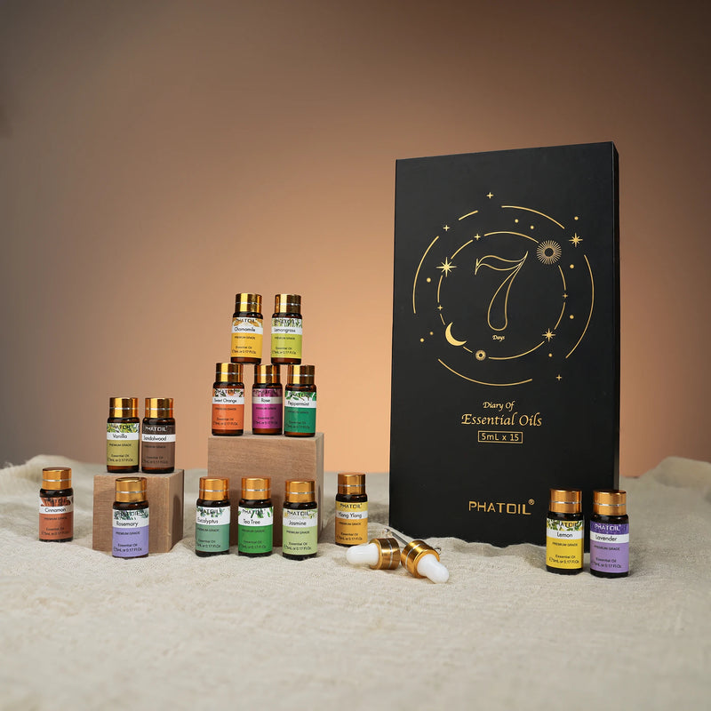 Conjunto de Óleos Essenciais PHATOIL 15 Peças para Aromaterapia