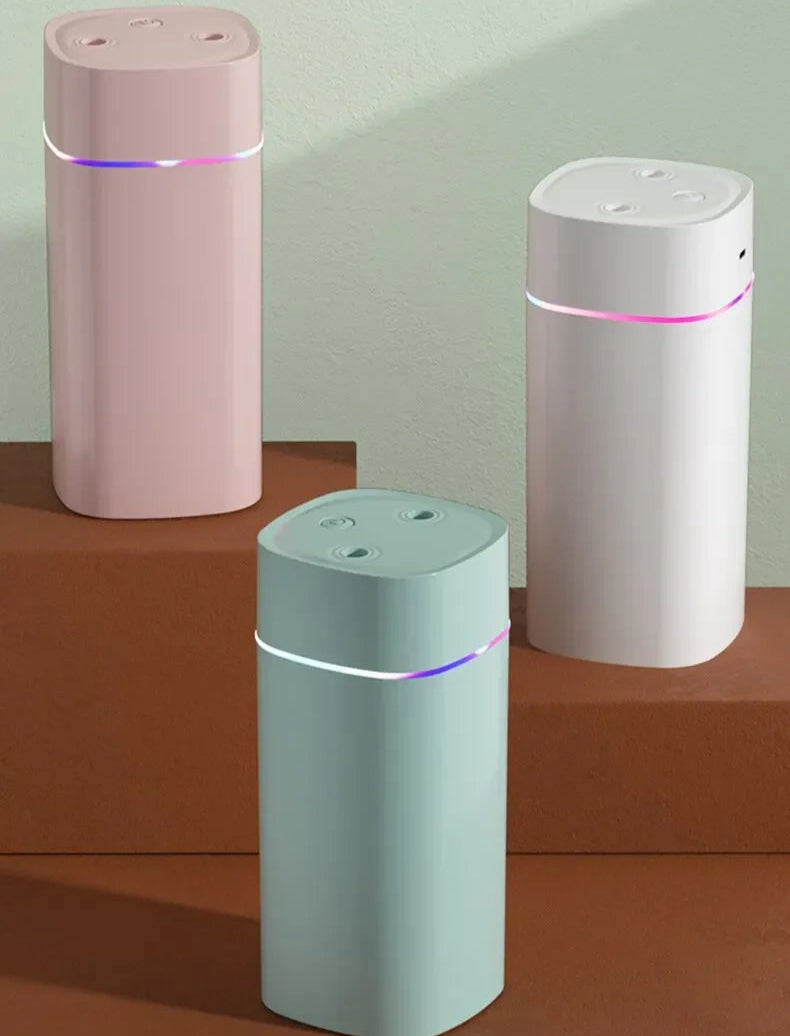 Umidificador de Ar USB 600ml com Bico Duplo e Luz Noturna